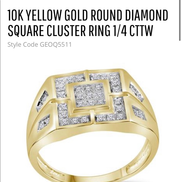 10k solid gold real diamond men ring free appraisal not plated no fake stones - Picture 3 of 8